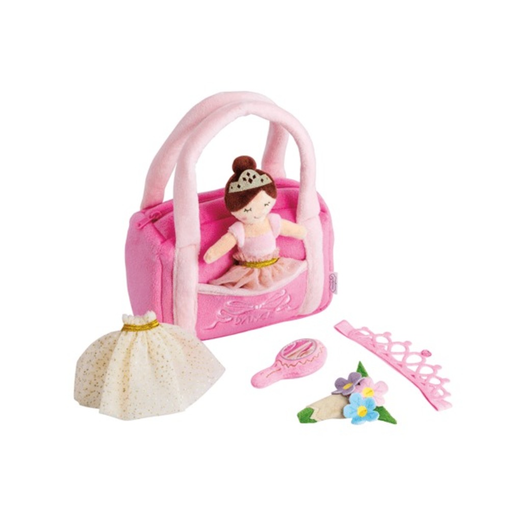 Mud Pie Kids Ballet 7-Piece Plush Purse Pink Handbag Set New in Package!